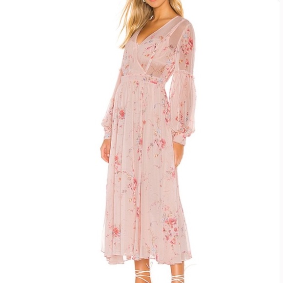 NWOT Love Shack Fancy Silk Floral Maxi Dress - Picture 2 of 8